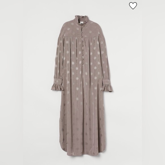 H&M Sandra Mansour Long Sleeve Viscose Jacquard Weave Tunic Dress - Picture 2 of 13